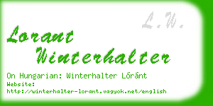 lorant winterhalter business card