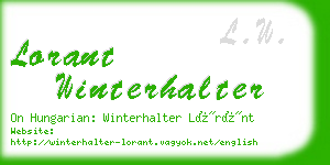 lorant winterhalter business card